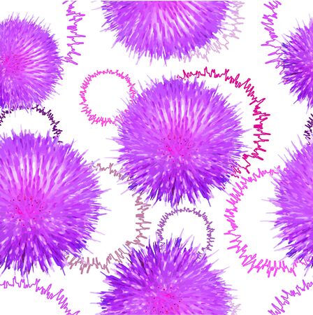 Purple Flower, Isolated On White Background, Vector Illustrationのイラスト素材