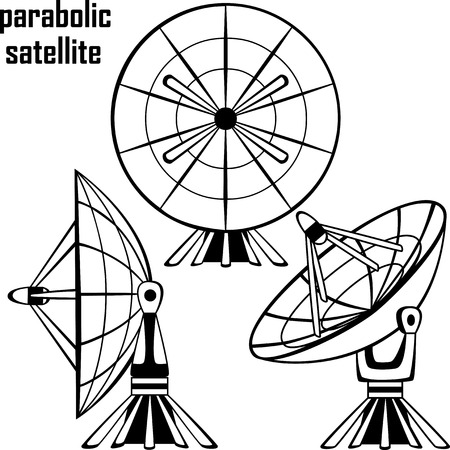 Vector illustration parabolic sattelit. Isolated object on a white backgroundのイラスト素材