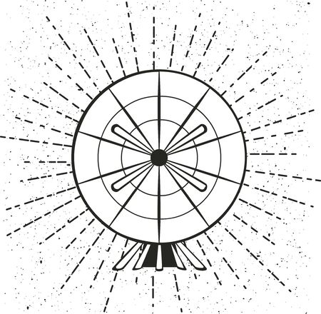 Vector illustration parabolic sattelit. Isolated object on a white backgroundのイラスト素材