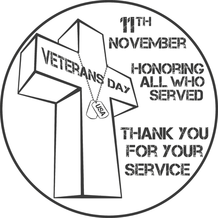 veterans day sign illustration design over a blank backgroundのイラスト素材