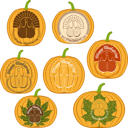 Beautiful cartoon of turkey bird for Happy Thanksgiving celebrationのイラスト素材