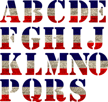 Flag of United States Alphabet. Vector illustration.のイラスト素材