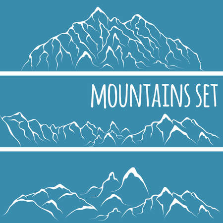 Vector illustration of a mountain range. Alpine glacierのイラスト素材