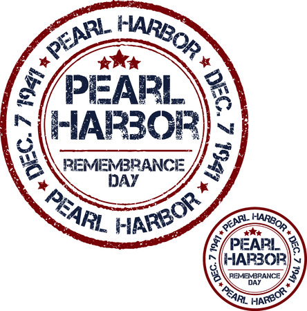 Pearl Harbor. Remembrance day. Vector illustration Patriotic stampsのイラスト素材