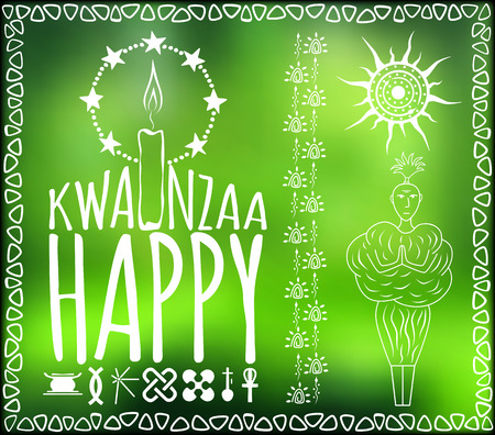 Festival Kwanzaa. Happy Kwanzaa. Holiday card Vector illustrationのイラスト素材
