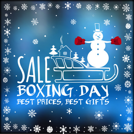Boxing day sale design. Invitation card, festive backgroundのイラスト素材