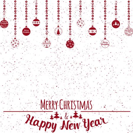 Happy New Year and Marry Christmas. Holiday card. Vector illustrationのイラスト素材