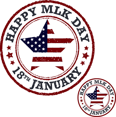 Martin luther king day stamp. Vector illustrationのイラスト素材