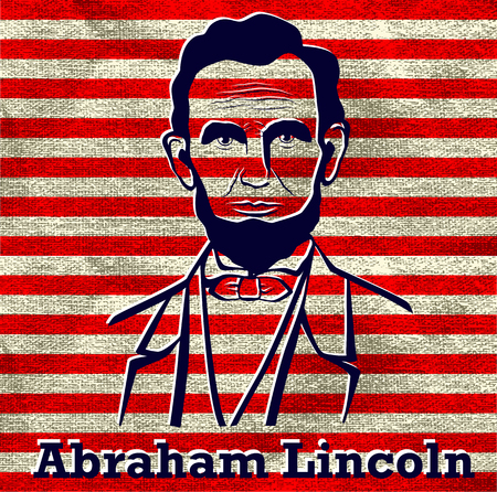 Silhouette Abraham Lincoln. American president, vector illustrationのイラスト素材