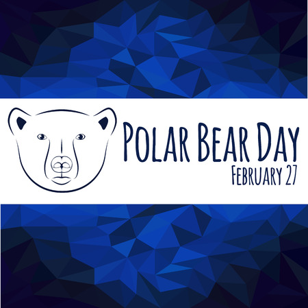 Polar bear day, greeting card. Vector illustrationのイラスト素材