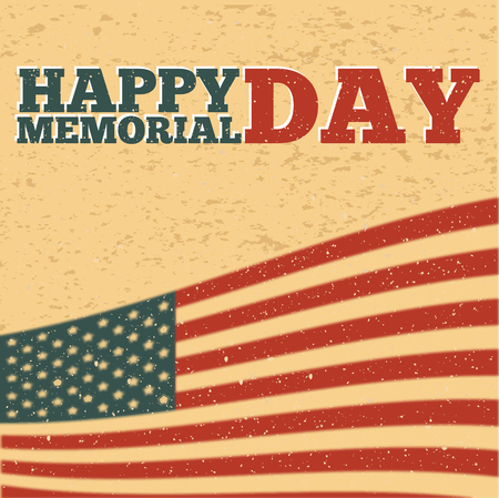 Colored background with text and elements for memorial day. illustrationのイラスト素材