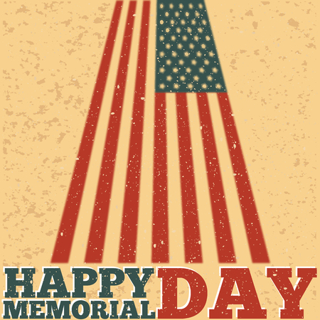 Colored background with text and elements for memorial day. illustrationのイラスト素材