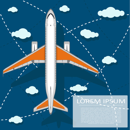 Passenger air transportation banner with planeのイラスト素材