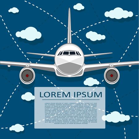 Passenger air transportation banner with planeのイラスト素材