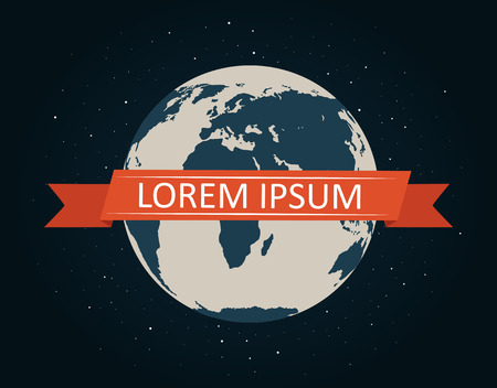 Planet Earth in deep space with text.のイラスト素材