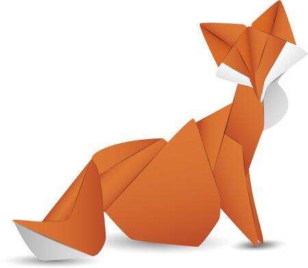 Paper fox isolated vector iconの写真素材