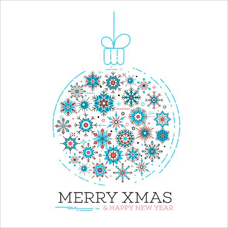 Merry xmas and happy new year cardのイラスト素材