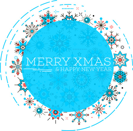 Merry xmas and happy new year cardのイラスト素材