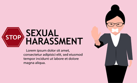 Sexual harassment poster with girl.のイラスト素材