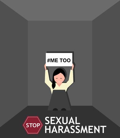 Sexual harassment poster with girlのイラスト素材