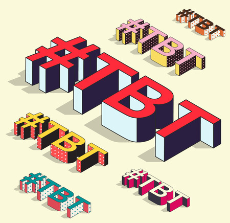 Isometric hashtag - tbt. Throw back thursdayのイラスト素材