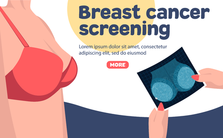 Breast cancer screening bannerのイラスト素材