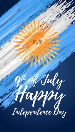 Happy Argentina independence day 9th of Julyのイラスト素材