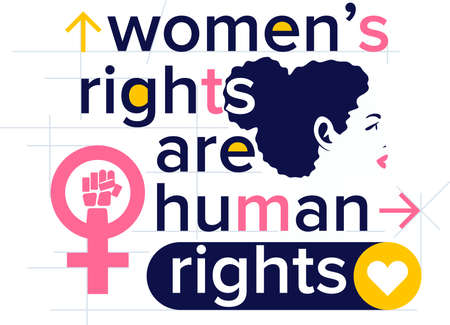 Women rights are human rights letteringのイラスト素材
