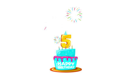 Happy Birthday cake animation with alpha channel.の写真素材
