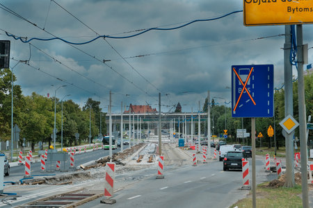 rail road repair. tramway repair. railroad reconstruction.の写真素材