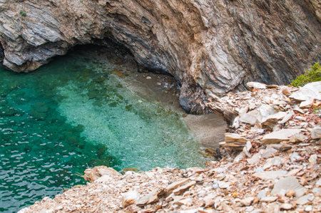 Bay on the coast of Crete, Greeceの写真素材