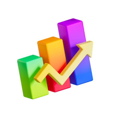 3D graph with an arrow showing growth