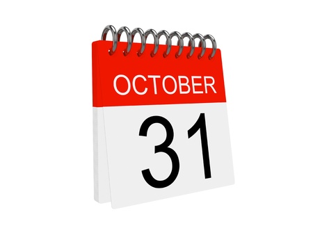 Calendar isolated on the white background. Halloween.の写真素材