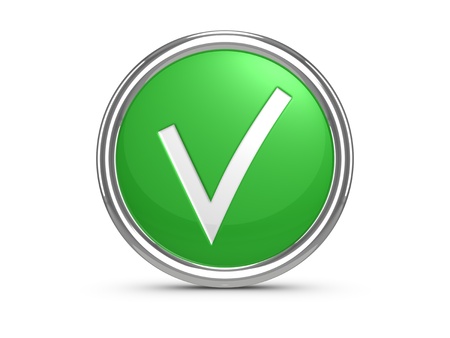 Green check mark sign. 3d illustration.の写真素材