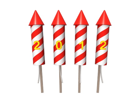 Bunch of New Year fireworks rockets.の写真素材