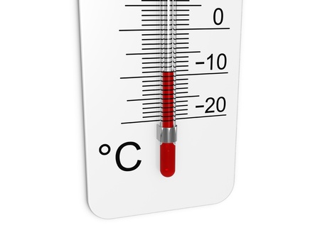 Thermometer indicates low temperatureの写真素材