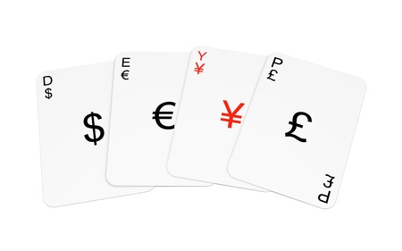 Currency playing cardsの写真素材