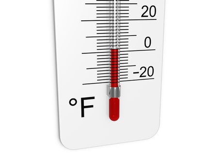 Thermometer indicates low temperatureの写真素材