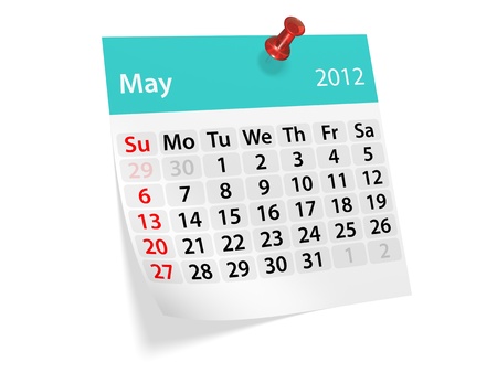 Monthly calendar for New Year 2012. May.の写真素材