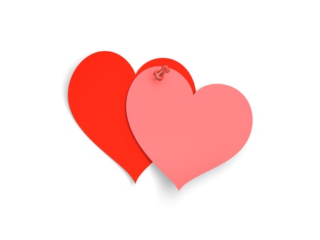 Two hearts pinned together. St. Valentines Day illustrationの写真素材