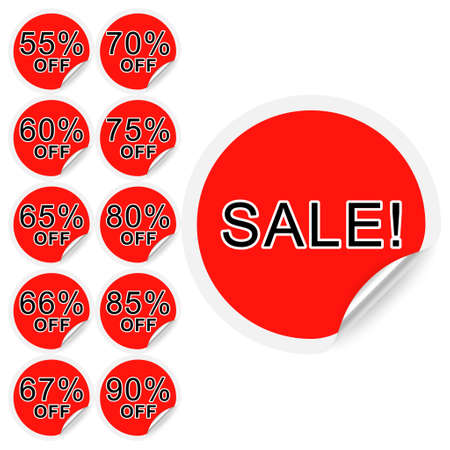 Set of discount labels  Part two のイラスト素材