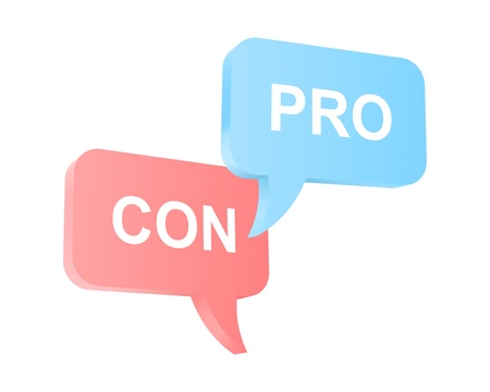 Pro and con arguments のイラスト素材