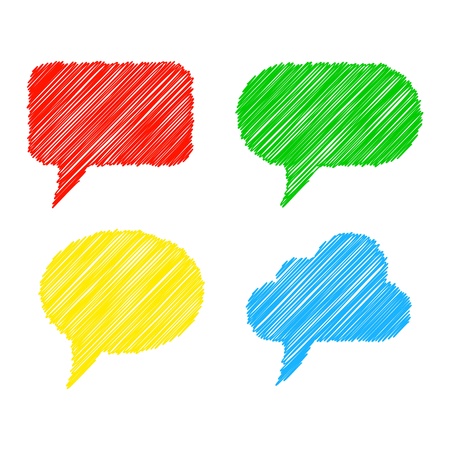 Colorful stylized speech bubblesのイラスト素材