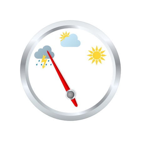 Barometer aneroid indicates stormy weather. Vector illustrationのイラスト素材