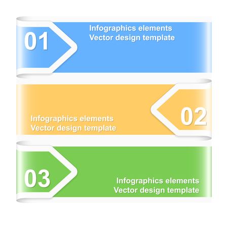 Numbered arrow banners. Infographics elements. Vector illustration.のイラスト素材