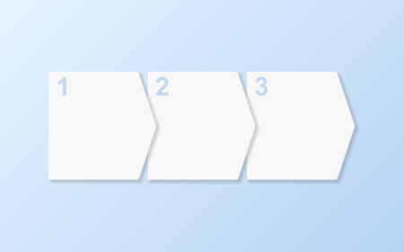 Cut-out progress banners. Design template. Vector illustration.のイラスト素材