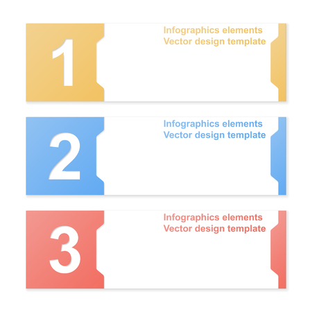 Cut-out numbered banners. Design template. Vector illustration.のイラスト素材