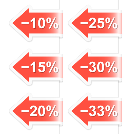 Arrow discount labels. Part one. Vector illustration.のイラスト素材