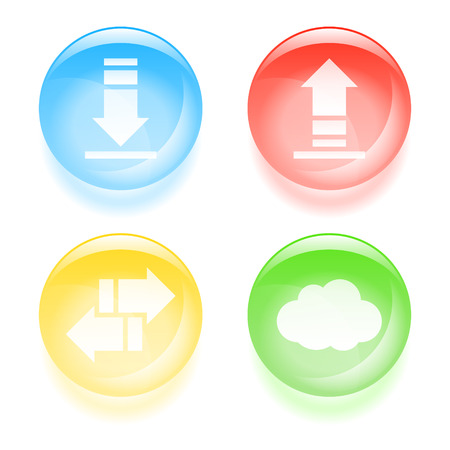 Glassy traffic icons. Vector illustration.のイラスト素材