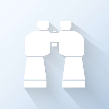 Flat binoculars icon. のイラスト素材